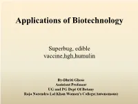 Applications of Biotechnology