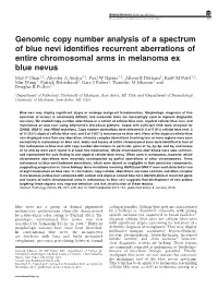 Genomic Copy Number Analysis of a Spectrum of Blue Nevi Identifies