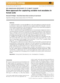 New Approach for Capturing Soluble Root Exudates in Forest Soils