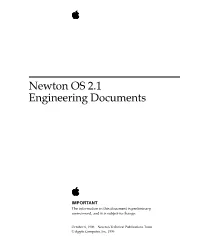 Newton OS 2.1 Engineering Documents