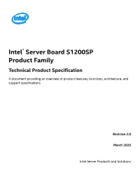 Technical Product Specification for Intel® Server Board S1200SP Family