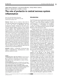 The Role of Prolactin in Central Nervous System Inflammation