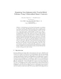 Bypassing Non-Outsourceable Proof-Of-Work Schemes Using Collateralized Smart Contracts