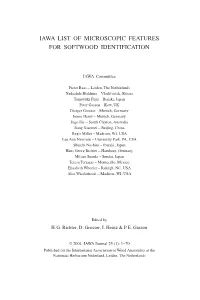 IAWA List of Microscopic Features for Softwood Identification 1