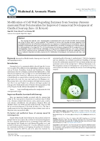 Modification of Cell Wall Degrading Enzymes from Soursop (Annona
