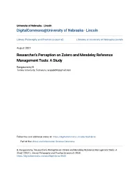 Researcher's Perception on Zotero and Mendeley Reference