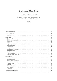 Statistical Modelling