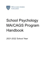 WJC School Psychology MA/CAGS Program Handbook