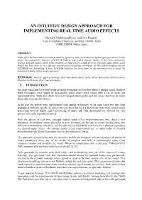 An Intuitive Design Approach for Implementing Real Time Audio Effects