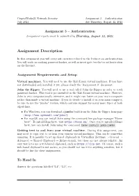 Assignment 3 – Authentication July 2021 Due Thursday, August 12, 2021