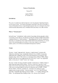 Notes on Virtualization