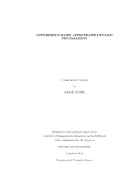 Optimization-Based Approximate Dynamic Programming
