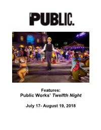Public Works' Twelfth Night and Interviews the Director of Public Works, Laurie Woolery, on Art Accessibility