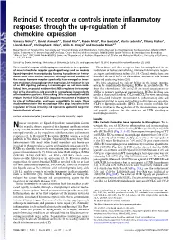 Retinoid X Receptor Α Controls Innate Inflammatory Responses Through The