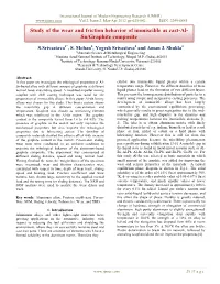 Study of the Wear and Friction Behavior of Immiscible As Cast-Al- Sn/Graphite Composite