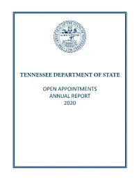 Tennessee Department of State Open Appointments