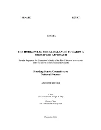 The Horizontal Fiscal Balance: Towards a Principled Approach