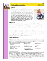 Transverse Myelitis Interagency Collaboration