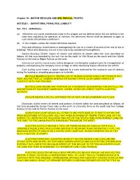Chapter 19 - MOTOR VEHICLES and MULTIMODAL TRAFFIC