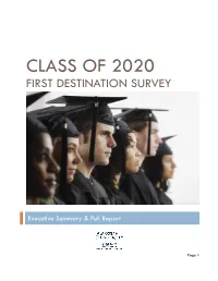 Class of 2020 First Destination Survey