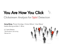 Clickstream Analysis for Sybil Detection