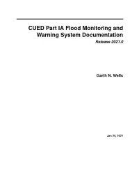CUED Part IA Flood Monitoring and Warning System Documentation Release 2021.0