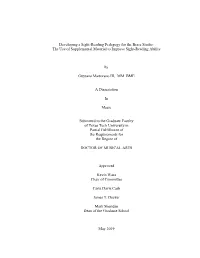 Developing a Sight-Reading Pedagogy for the Brass Studio: the Use of Supplemental Material to Improve Sight-Reading Ability