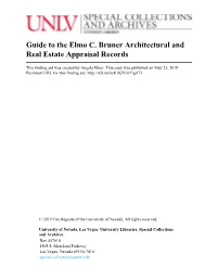 Guide to the Elmo C. Bruner Architectural and Real Estate Appraisal Records