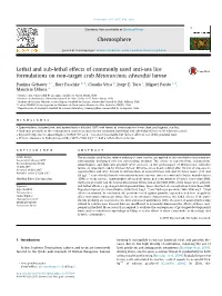 Lethal and Sub-Lethal Effects of Commonly Used Anti-Sea Lice Formulations on Non-Target Crab Metacarcinus Edwardsii Larvae