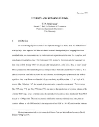 POVERTY and REFORMS in INDIA T. N. Srinivasan1