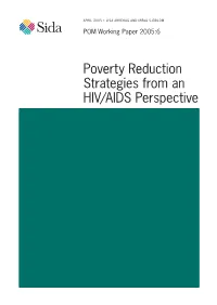 Poverty Reduction Strategies from an HIV/AIDS Perspective