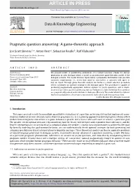 Pragmatic Question Answering: a Game-Theoretic Approach