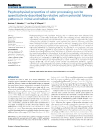 Psychophysical Properties of Odor Processing Can Be Quantitatively Described by Relative Action Potential Latency Patterns in Mitral and Tufted Cells