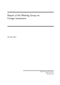 Report of the Working Group on Foreign Investment