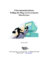 Telecommunications: Pulling the Plug on Government Interference