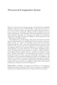 Theoretical Comparative Syntax