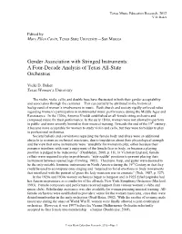 Gender Association with Stringed Instruments: a Four-Decade Analysis of Texas All-State Orchestras