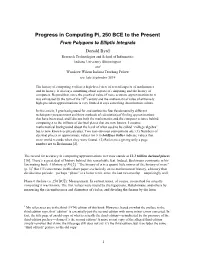 Progress in Computing Pi, 250 BCE to the Present