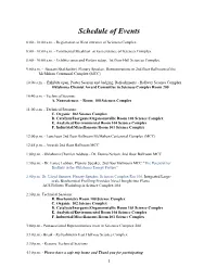 Schedule of Events