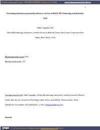 1 Preventing Laboratory-Acquired Brucellosis in the Era of MALDI-TOF