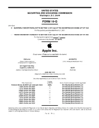 Apple Inc. (Exact Name of Registrant As Specified in Its Charter)
