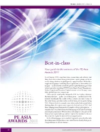 Best-In-Class Your Guide to the Winners of the PE Asia Awards 2011