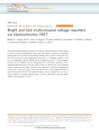 Bright and Fast Multicoloured Voltage Reporters Via Electrochromic FRET
