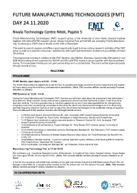Future Manufacturing Technologies (Fmt) Day 24.11.2020
