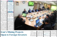 Iran's Mining Projects Open to Foreign Investors