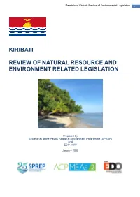 Kiribati Review of Natural Resource and Environment