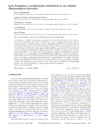 Low Frequency Vocalizations Attributed to Sei Whales (Balaenoptera Borealis)