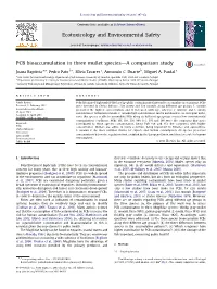 PCB Bioaccumulation in Three Mullet Species—A Comparison Study
