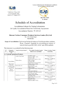 Schedule of Accreditation