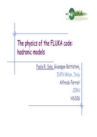 The Physics of the FLUKA Code: Hadronic Models